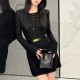 [홍콩명품.YSL] 입생로랑 25SS 로고 여성 라운드넥 원피스 (블랙), BM19598, 13C, 홍콩명품의류,구매대행,온라인명품