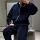 [홍콩명품,FENDI] 펜디 25SS 로고 자수 코드류이 골덴 후드 집업 자켓 + 조거 팬츠 바지 상하의 세트 (네이비), BM20047, JL, 홍콩명품의류,구매대행,온라인명품