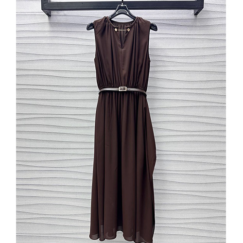 [홍콩명품.Max Mara] 막스마라 25SS 로고 여성 슬리브리스 롱 원피스 (브라운), BM21130, TBG, 홍콩명품의류,구매대행,온라인명품