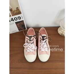 [홍콩명품,MIU MIU] 미우미우 25SS 로고 여성 캔버스 운동화 (4컬러), SE5140, S4W, 명품스니커즈,운동화,구두,로퍼,하이탑,신발