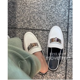 [홍콩명품.Hermes] 에르메스 25SS 로고 여성 레더 가죽 로퍼 뮬 슬리퍼 (4컬러), SE5176, GHS, 명품스니커즈,운동화,구두,로퍼,하이탑,신발