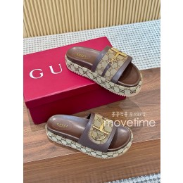 [홍콩명품.Gucci] 구찌 25SS 로고 여성 GG수프림 레더 가죽 5.5cm 슬리퍼 (카라멜), SE5180, GHS, 명품스니커즈,운동화,구두,로퍼,하이탑,신발