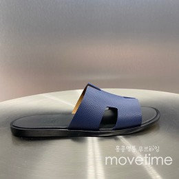 [홍콩명품.Hermes] 에르메스 25SS 로고 이즈미르 레더 가죽 슬리퍼 (블루), SE5211, GHS, 명품스니커즈,운동화,구두,로퍼,하이탑,신발