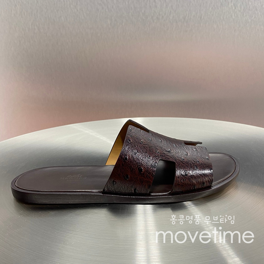 [홍콩명품.Hermes] 에르메스 25SS 로고 이즈미르 레더 가죽 슬리퍼 (브라운), SE5214, GHS, 명품스니커즈,운동화,구두,로퍼,하이탑,신발