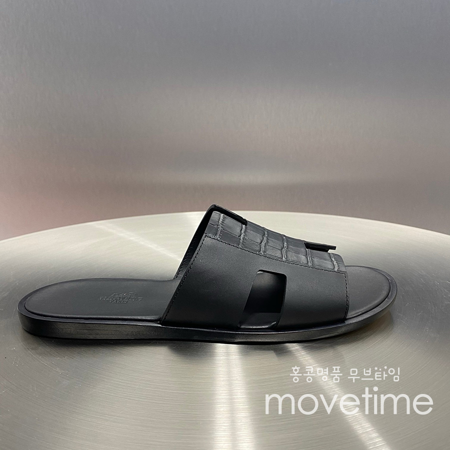 [홍콩명품.Hermes] 에르메스 25SS 로고 이즈미르 레더 가죽 슬리퍼 (블랙), SE5217, GHS, 명품스니커즈,운동화,구두,로퍼,하이탑,신발