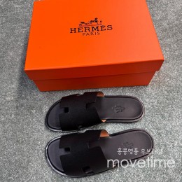 [홍콩명품.Hermes] 에르메스 25SS 로고 남여 이즈미르 레더 가죽 슬리퍼 (블랙), SE5248, GHS, 명품스니커즈,운동화,구두,로퍼,하이탑,신발