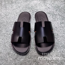 [홍콩명품.Hermes] 에르메스 25SS 로고 남여 이즈미르 레더 가죽 슬리퍼 (블랙), SE5250, GHS, 명품스니커즈,운동화,구두,로퍼,하이탑,신발