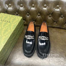 [홍콩명품.Gucci] 구찌 25SS 로고 레더 가죽 로퍼 구두 (블랙), SE5266, GHS, 명품스니커즈,운동화,구두,로퍼,하이탑,신발