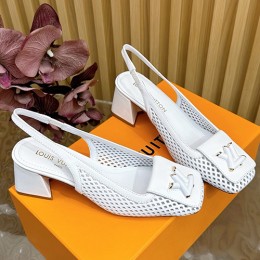 [홍콩명품.LOUIS VUITTON] 루이비통 25SS 로고 여성 레더 가죽 굽 구두 샌들 (2컬러), SE5311, GHS, 명품스니커즈,운동화,구두,로퍼,하이탑,신발