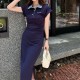 [홍콩명품,MIU MIU] 미우미우 25SS 로고 자수 여성 카라 롱 원피스 (2컬러), BM21250, MR, 홍콩명품의류,구매대행,온라인명품