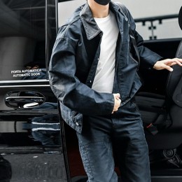 [가격문의][홍콩명품,PRADA] 프라다 25SS 삼각로고 데님 카라 자켓 + 오버핏 데님 팬츠 진 청바지 상하의 세트 (네이비), BM21276, JL, 명품레플리카,미러급,온라인쇼핑몰사이트