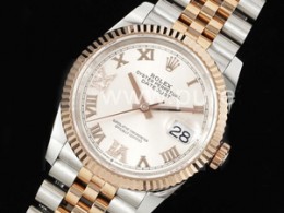 로렉스 데이저스트 36mm 로즈골드 실버 다이얼 | Datejust 36 SS/RG 904L Steel JDF 1:1 Best Edition Silver Dial Diamonds 6/9 Markers on SS/RG Bracelet VR3235