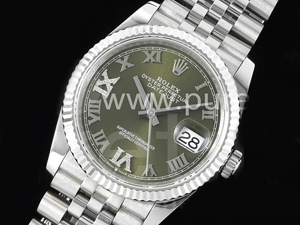 로렉스 데이저스트 36mm 그린 다이얼 | Datejust 36 SS 904L Steel JDF 1:1 Best Edition Green Dial Diamonds 6/9 Markers on SS Bracelet VR3235