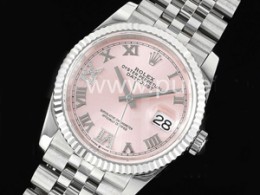 로렉스 데이저스트 36mm핑크 다이얼 | Datejust 36 SS 904L Steel JDF 1:1 Best Edition Pink Dial Diamonds 6/9 Markers on SS Bracelet VR3235