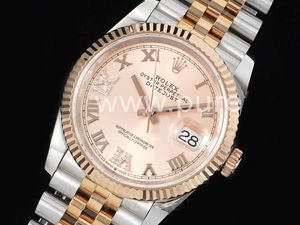 로렉스 데이저스트 36mm 로즈골드 다이얼 | Datejust 36 SS_RG 904L Steel JDF 1_1 Best Edition RG Dial Diamonds 6_9 Markers on SS_RG Bracelet VR3235