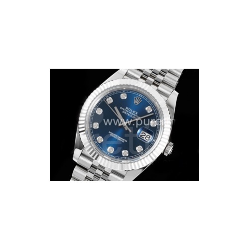 로렉스 데이저스트 41mm 블루 다이아몬드 다이얼 | New DateJust 41 126334 ARF 1_1 Best Edition 904L Steel Blue Diamonds Dial on Jubilee Bracelet A2824