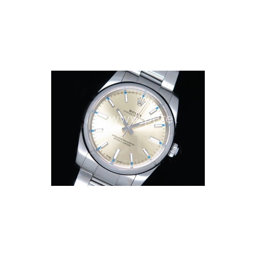 로렉스 오이스터 퍼페츄얼 34mm 샴페인 다이얼 | Oyster Perpetual 34mm 114200 UBF Best Edition Champagne Dial on SS Bracelet A2824