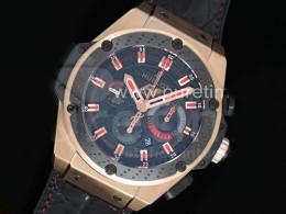 [최신작]휴블럿 빅뱅 페라리 F1 로즈골드 크로노그래프 블랙 다이얼 | Big Bang Ferrari F1 RG V6F Limited Edition Black Dial on Black Leather Strap HUB4100