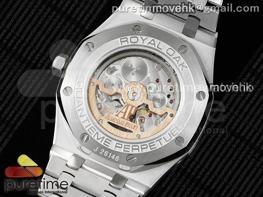 오데마피게 로얄오크 41mm 컴플리케이션 데이데이트 문페이즈 블루 다이얼 | Royal Oak 41mm Complicated 26574 SS APSF 1:1 Best Edition Blue Dial on SS Bracelet A5134 (CHS) 상세이미지 14