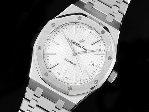 오데마피게 로얄오크 41mm 화이트 다이얼 | Royal Oak 41mm 15400 SS ZF 1:1 Best Edition White Textured Dial on SS Bracelet V2 SA3120 Super Clone