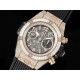 휴블럿 빅뱅 유니코 로즈골드 풀 다이아몬드 베젤 스켈레톤 다이얼 | Hublot Big Bang Unico RG Full Diamonds ZF 1:1 Best Edition Skeleton Dial T Diamonds Bezel on Black Rubber Strap A1280