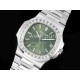 파텍필립 노틸러스 5711 다이아몬드 베젤 그린 다이얼 | Nautilus 5711/1A PPF 1:1 Best Edition Green Textured Dial T Diamonds Bezel on SS Bracelet 324CS V4