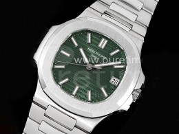 파텍필립 노틸러스 5711 그린 다이얼 | Nautilus 5711/1A 3KF 1:1 Best Edition Green Textured Dial on SS Bracelet A324 Super Clone V2