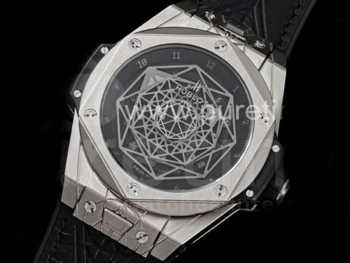 휴블럿 빅뱅 유니코 쌍블러우 티타늄  블랙 스켈레톤 다이얼 | Big Bang Unico Sang Bleu Titanium HBF Skeleton Dial on Black Gummy Strap HUB1213