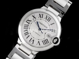 까르띠에 발롱블루 42mm 스테인레스 스틸 화이트 다이얼, 홍콩명품남자시계,CARTIER