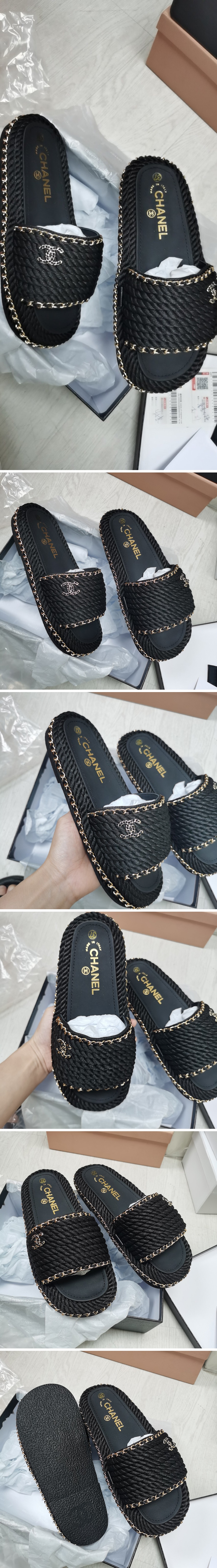 [CHANEL] 22SS 샤넬 CC로고 니트 뮬 슬리퍼 여자 슬리퍼 WM326, ALW, 홍콩명품쇼핑몰,무브타임,프리미엄사이트