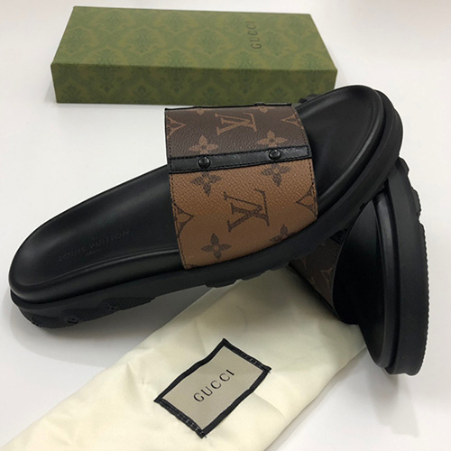 [Louis Vuitton] 루이비통 모노그램 남자 22ss 플랫 슬리퍼 SE424, PMD, 홍콩명품신발,남자,무브타임,구매대행