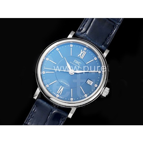 [IWC] 아이더블유씨 포르토피노 37mm 블루 다이얼, 홍콩명품시계,남자시계,가죽스트랩,홍콩명품