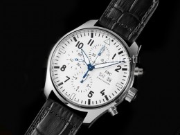 [IWC] 아이더블유씨 파일럿 크로노 377725 데이데이트 화이트 다이얼, 홍콩명품시계,남자시계,가죽스트랩,홍콩명품