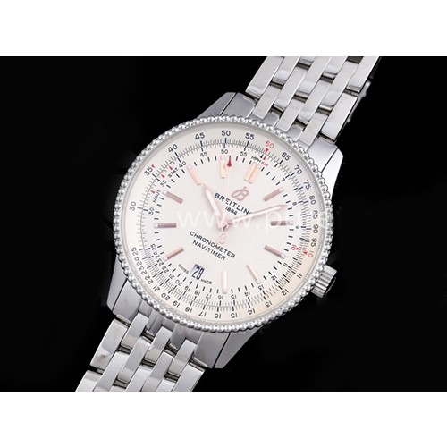 [BREITLING] 브라이틀링 네비타이머 41mm 스테인레스 스틸 화이트 다이얼, 홍콩명품시계,남자워치,손목시계,메탈스트랩