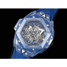 [홍콩명품시계,HUBLOT] 휴블럿 위블로 빅뱅 상블러 블루 세라믹 베젤 크로노 스켈레톤 다이얼, 명품레플리카,남자명품시계,워치,중년남자,SA,명품시계,고무밴드스트랩
