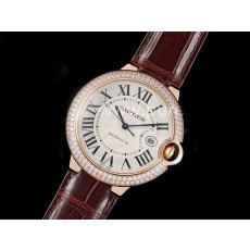 [홍콩명품시계.CARTIER] 까르띠에 발롱블루 42mm 로즈골드 다이아몬드 베젤 화이트 다이얼, 무브타임,남자명품시계,워치,중년남자,SA,명품시계