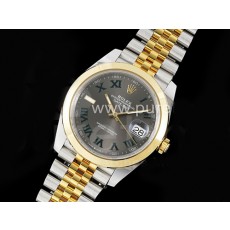 [홍콩명품시계.ROLEX] 로렉스 롤렉스 데이저스트 41mm 904L스틸 실버/옐로우골드 그레이 다이얼 그린 마크, 무브타임,남자명품시계,워치,중년남자,SA,명품시계