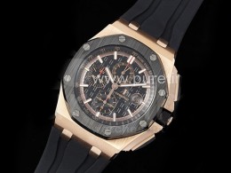 [홍콩명품시계.AUDEMARS PIGUET] 오데마피게 로얄오크 오프쇼어 로즈골드 44mm 블랙 세라믹 베젤 블랙 다이얼, 남자명품시계,워치,중년남자,SA,명품시계,고무밴드