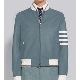 [홍콩명품.THOM BROWNE] 톰브라운 22SS 남자 연예인코디 남자 사선완장 램스킨 가죽자켓 BM1857, TOM, 명품쇼핑몰,의류,무브타임사이트,인터넷쇼핑몰,남자명품,해외직구