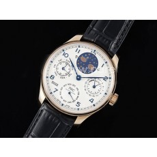 [홍콩명품시계.IWC] 아이더블유씨 포르투기스 퍼폐츄얼 칼렌더 로즈골드 문페이즈 화이트 다이얼, 무브타임,남자명품시계,워치,중년남자,SA,명품시계,가죽밴드
