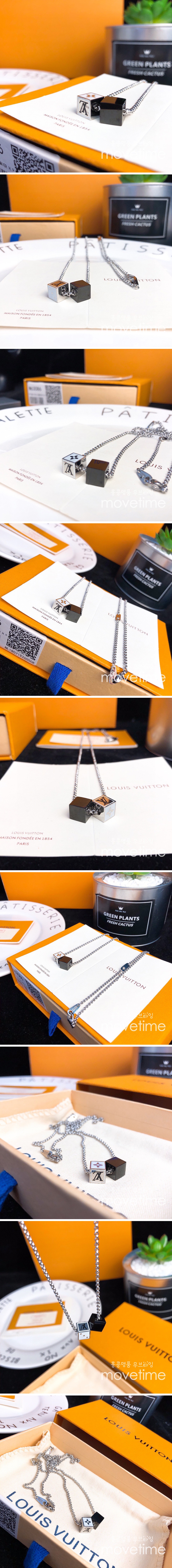 [홍콩명품.LOUIS VUITTON] 루이비통 23SS 로고 더블 큐브 목걸이, ET645, AGG, 홍콩명품쇼핑몰,무브타임,악세사리,잡화,생활용품