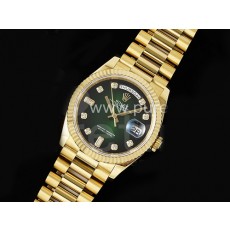 [홍콩명품시계.ROLEX] 롤렉스 데이데이트 36mm 옐로우골드 그린/블랙 다이아몬드 다이얼, 명품직구,구매대행,럭셔리,남자명품시계,워치,중년남자