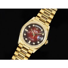 [홍콩명품시계.ROLEX] 롤렉스 데이데이트 36mm 옐로우골드 블랙/레드 다이아몬드 다이얼, 명품직구,구매대행,럭셔리,남자명품시계,워치,중년남자