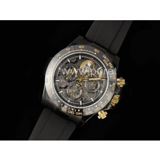 [로렉스.ROLEX] 롤렉스 데이토나 PVD 세라믹 베젤 골드 스켈레톤 다이얼, 명품직구,구매대행,남자명품시계,워치,중년남자,고무밴드
