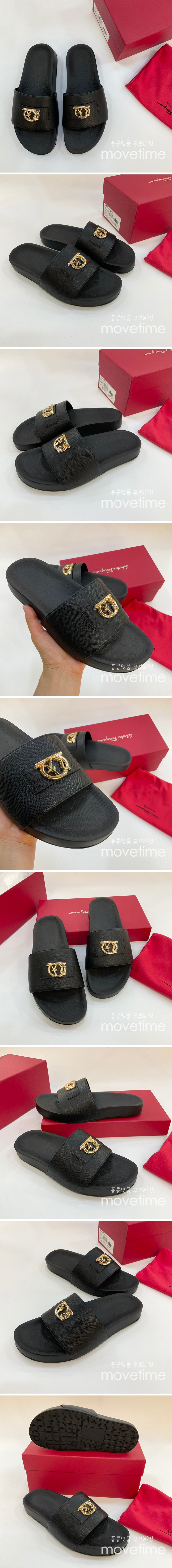 [홍콩명품.FERRAGAMO] 페레가모 23SS 로고 레더 슬리퍼, SE1360, PMD, 무브타임사이트,인터넷명품쇼핑몰,남자명품,슈즈,신발