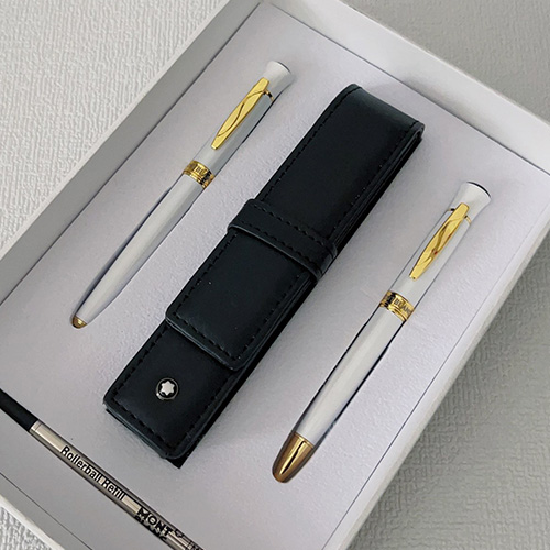 [홍콩명품,MONTBLANC] 몽블랑 23SS 선물용 싸인 펜 더블 세트 (화이트), ET1105, JX, 홍콩명품쇼핑몰,무브타임,악세사리,잡화,생활용품