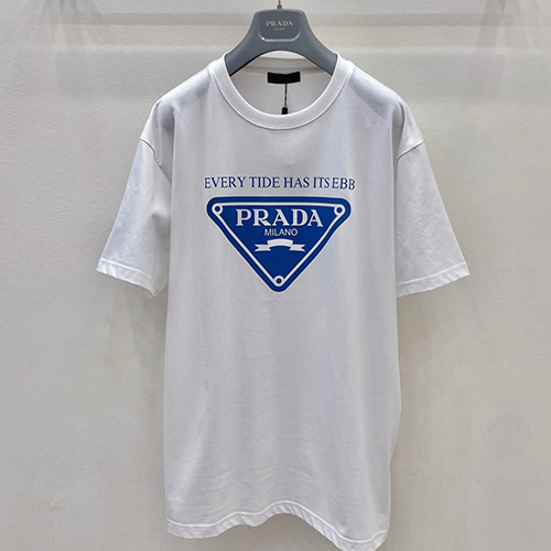 [홍콩명품,PRADA] 프라다 23SS 삼각로고 프린트 반팔 티셔츠 (2컬러), BM5578, W2, 온라인명품쇼핑몰,의류,무브타임사이트,인터넷쇼핑몰,해외직구