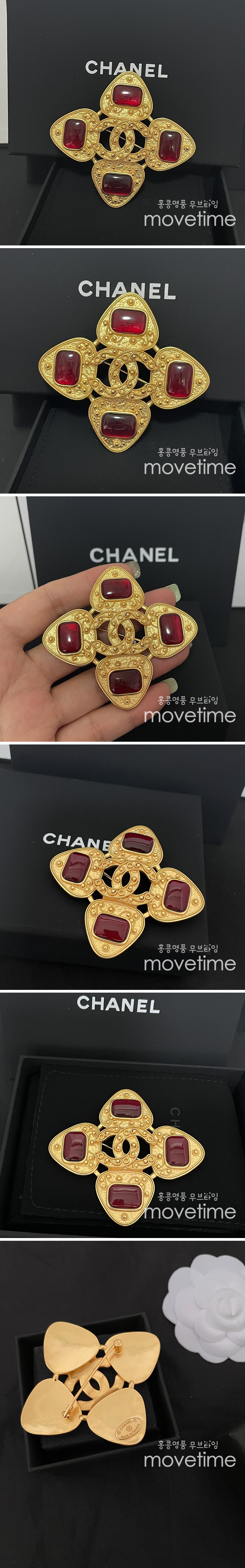 [홍콩명품.CHANEL] 샤넬 23SS CC로고 Amber엠버 골드 브로치, ET1262, SL, 홍콩명품쇼핑몰,무브타임,악세사리,잡화,생활용품