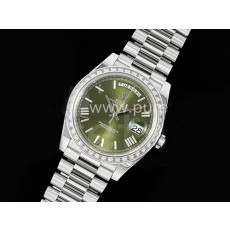 [홍콩명품시계.ROLEX] 롤렉스 데이데이트 40mm 다이아몬드 베젤 그린 다이얼, 명품직구,구매대행,럭셔리,남자명품시계,워치,중년남자