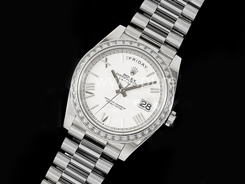 [홍콩명품시계.ROLEX] 롤렉스 데이데이트 40mm 다이아몬드 베젤 화이트 다이얼, 명품직구,구매대행,럭셔리,남자명품시계,워치,중년남자